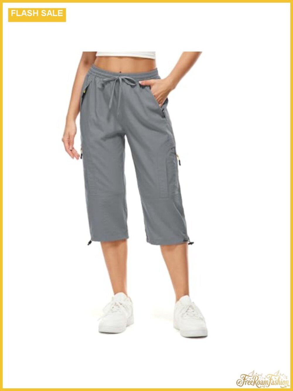 Women's Cargo Capris Quick Dry Hiking Pants Lightweight UPF 50+ Travel